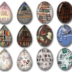 Książki Obraz Łza/Owalny Kaboszon, Książka Ciepła Owalna Poto Szklana Kopuła, 10 x 14 mm\13 x 18 mm\18 x 25 mm\20 x 30 mm\30 x 40 mm\40 x 50 mm Obraz Obraz Cameo -OV10