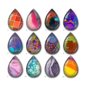 Handgemaakte ovale cabochon, aquarel druppelvormige glazen koepel, 10 x 14 mm\13 x 18 mm\18 x 25 mm\20 x 30 mm\30 x 40 mm\40 x 50 mm DIY Image Glass Cameo-FJ3905