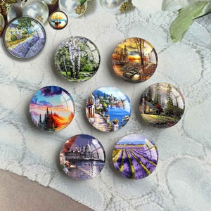 Boot Cabochon, Lavendel Bild Glaskuppel, DIY Bild Cameo, 10 mm 12 mm 14 mm 16 mm 18 mm 20 mm 25 mm 30 mm 35 mm 40 mm Glas Charms (FJ4433)