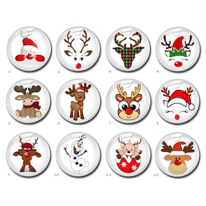 Cabochon di renna con immagine natalizia, cupola in vetro, 10 mm, 12 mm, 14 mm, 16 mm, 20 mm, 25 mm, 40 mm, cammeo Holly Jolly, perline fotografiche ovali a forma di lacrima (FJ3603)