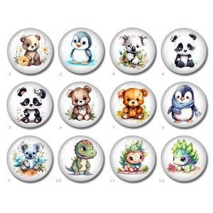 Panda cabochon, dinosaurus afbeelding 12 mm 14 mm 16 mm 18 mm 20 mm 25 mm 40 mm glazen pinguin glazen koepel, 10 x 14 mm 13 x 18 mm ovale druppelvormige dierenkralen (FJ3247)