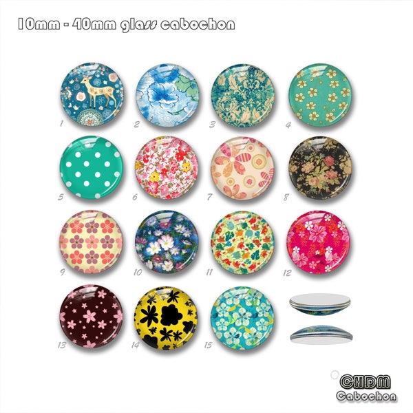 Floral Cabochon,12/18/20mm Silver/Gold Snap Button charm,Floral Ginger Snap,10mm -40mm flower image glass dome cabochon (FJ658）