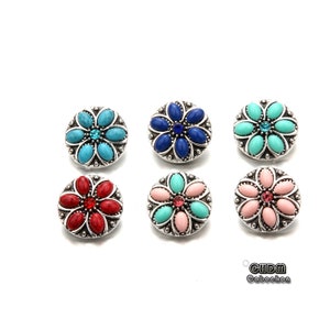 Turquoise Snap button,Daisy Snap Button charm fit for 18mm/20mm snap jewelry,Snap Ring Bracelet Necklace Cufflinks Jewelry Findings (MB09）
