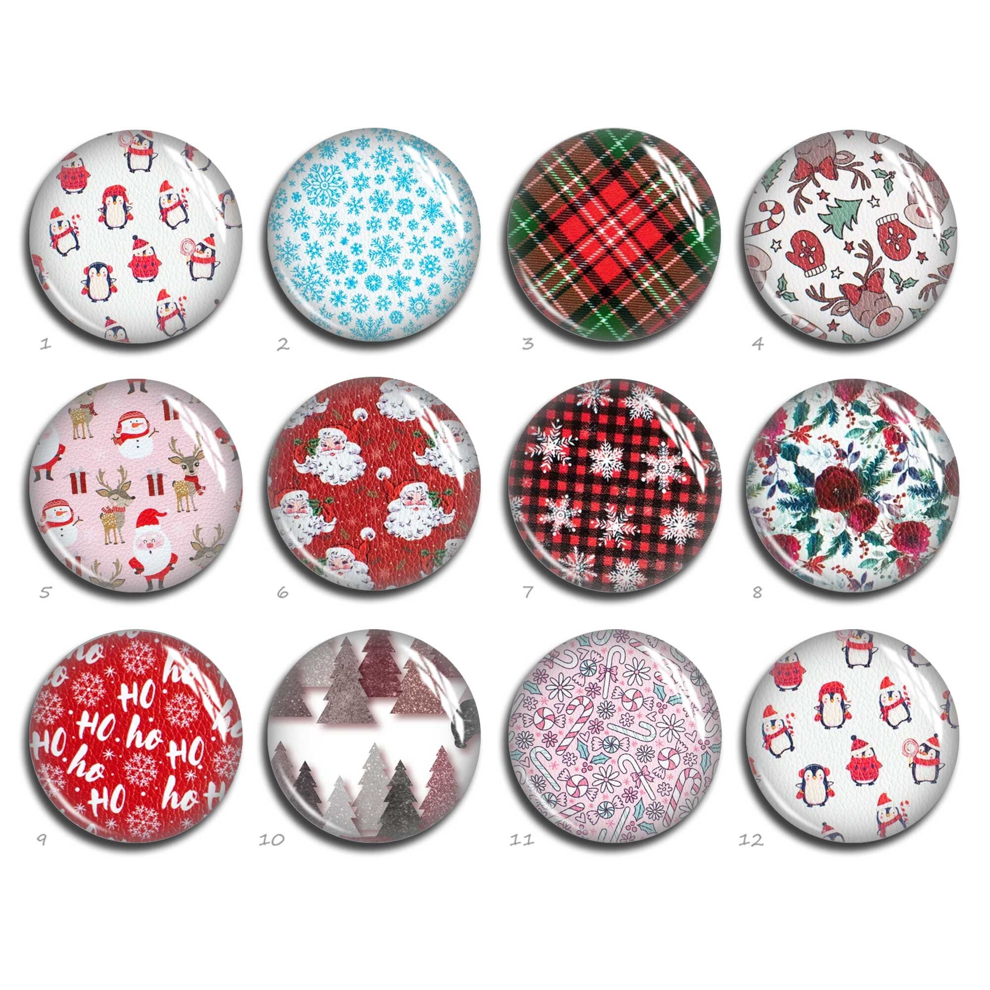 Christmas Cabochon, Plaid Santa Image Round/ Oval/ Teardrop