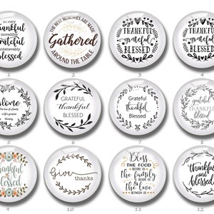 Thanksgiving Cabochon, dankbar dankbar gesegnet Zitat Druckknopf Perle, 10mm 12mm 14mm 16mm 18mm 20mm 25mm 30mm 35mm 40mm Glaskuppel (FJ788)