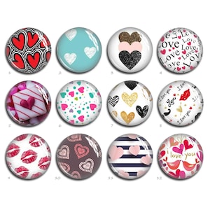 Love Hearts Cabochon, Valentine Image Round/ Oval/ Teardrop Glass Dome , 10mm 12mm 25mm 40mm 10x14mm 13x18mm 20x30mm Photo Beads (FJ2412）