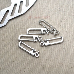10 pcs Saw Charms, 7x26mm Hack Saw Pendant,Silver Saw Charm, The Tool Charm Collection,Antique Silver Charms,Handmade accessories Supplies
