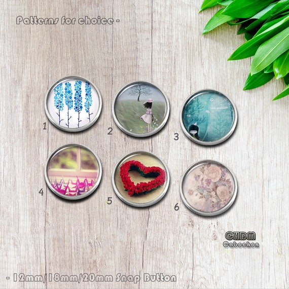 12mm 18mm 20mm Snap Buttonhigh Definition Cabochontree Snap Etsy