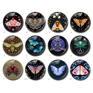 Cabochon a farfalla, cupola in vetro con immagine di falena, cammeo fatto a mano, ciondoli in vetro da 10 mm, 12 mm, 14 mm, 16 mm, 18 mm, 20 mm, 25 mm, 30 mm, 35 mm, 40 mm (FJ5407)