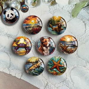 Tiere Cabochon, Delfinbild Glaskuppel, Glasmalerei Bild Cameo, 10 mm 12 mm 14 mm 16 mm 18 mm 20 mm 25 mm 30 mm 35 mm 40 mm Charms (FJ3741)