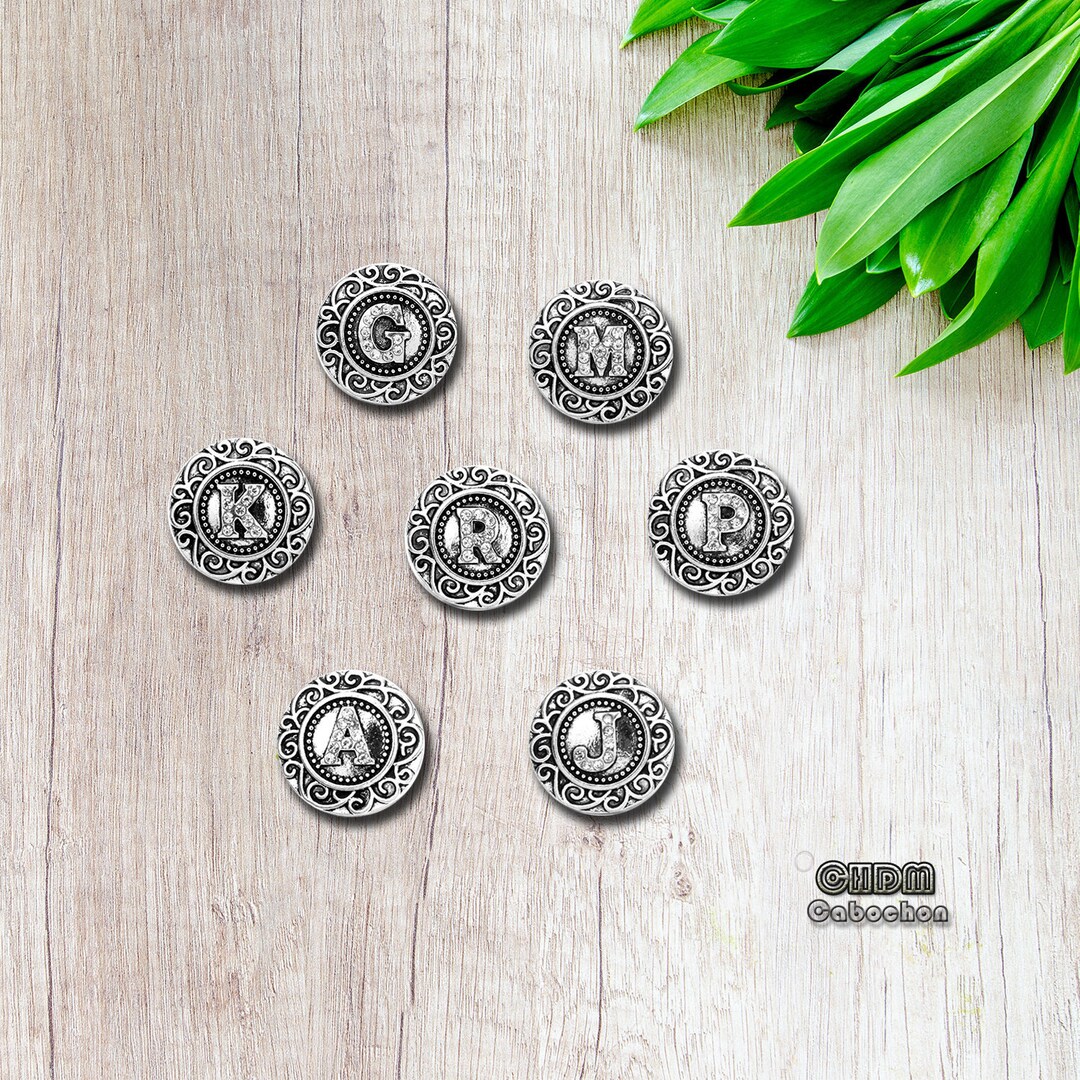 Custom Initials Snap Button,letter A Z Snap Button,name Monogram Snap