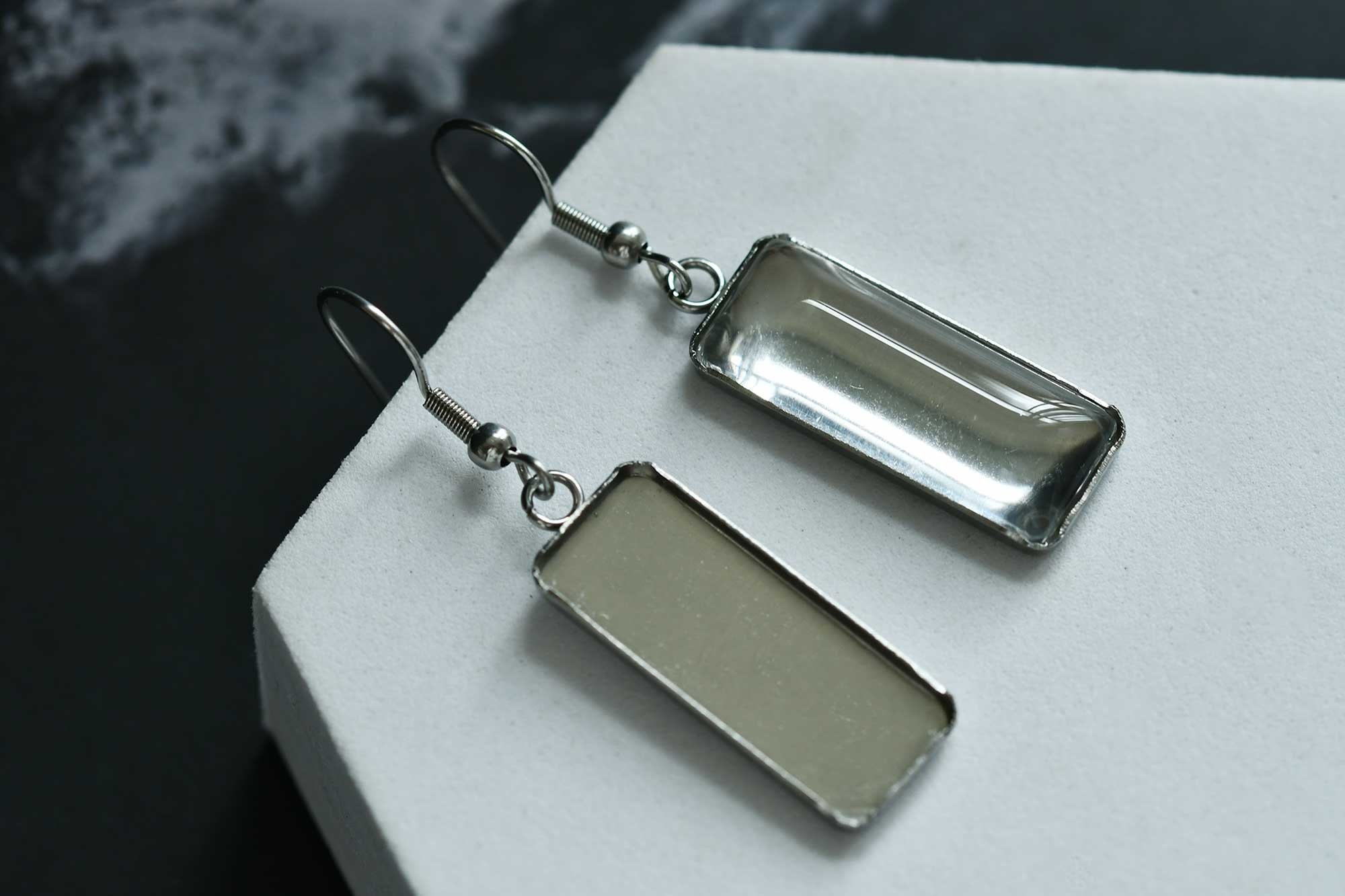 Set De 40 Bases Para Pendientes De Palanca En Acero Inoxidable – Con Cabujones De Cristal, Ideales Para Bisutería DIY