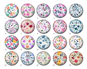 10Stk Floral Cabochon,Frühlingsblumen Bild Glaskuppel,10mm 12mm 14mm 16mm 18mm 20mm 25mm 30mm 35mm 40mm Blume Rund Fotoschmuck (FJ1629)