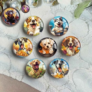Cabochon Hund, Haustierliebhaber Bild Glaskuppel, Hundebild Cameo, 10 mm 12 mm 14 mm 16 mm 18 mm 20 mm 25 mm 30 mm 35 mm 40 mm Glasanhänger (FJ4439)