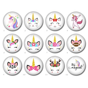 Cabochon de licorne, image de licorne féerique, dôme ovale en verre en forme de larme, 10 mm 12 mm 20 mm 25 mm 40 mm 10x14 mm 13x18 mm 20x30 mm Perles (FJ2860)