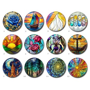 Blaue Rose Cabochon, Glaskuppel, Glasmalerei, 10 mm 12 mm 14 mm 16 mm 18 mm 20 mm 25 mm 30 mm 35 mm 40 mm Glascabochon (FJ4444)