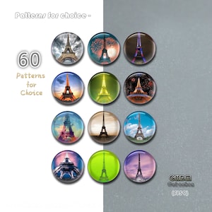 Eiffeltoren Glas Cabochon -60 Patronen Frankrijk Eiffeltoren cabochon sieraden glazen koepel 10-40mm DIY Travel Jewelry Findings (FJ59)