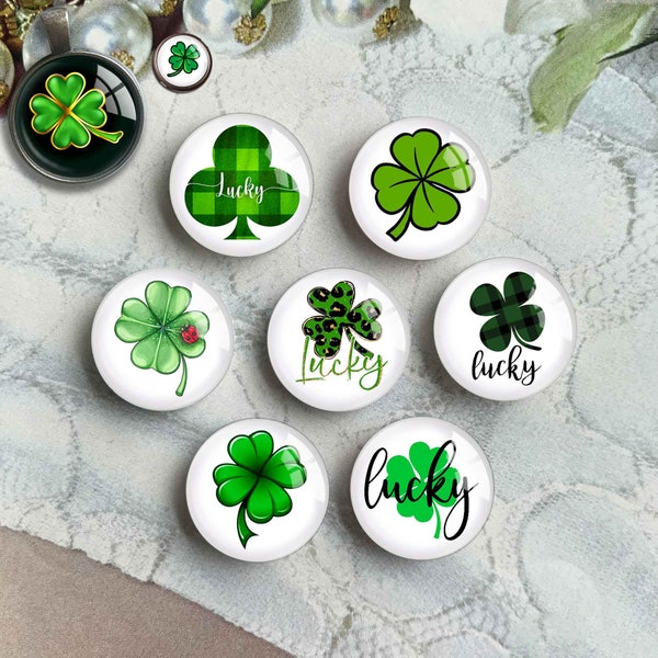 St Patrick cabochon,Green Clover Shamrock image glass dome 10mm 12mm 14mm 16mm 18mm 20mm 25mm 30mm 35mm 40mm DIY Photo Jewelry (FJ3792）