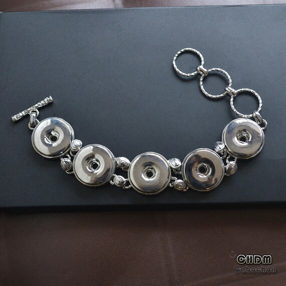 3pcs Snap Bracelet Blanks - 18-20mm Hollow Bangle Charms For Jewelry Making