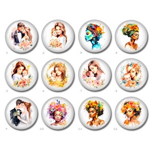 Cabochon de maman, image pour les amoureux du mariage 12 mm 14 mm 16 mm 18 mm 20 mm 25 mm 40 mm Dôme en verre à peindre, 10 x 14 mm 13 x 18 mm perles ovales en forme de larme (FJ3253)