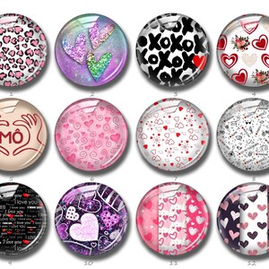 Cabochon coeur d'amour, breloque XOXO Love pour la Saint-Valentin, 10 mm 12 mm 14 mm 16 mm 18 mm 20 mm 25 mm 30 mm 35 mm 40 mm dôme en verre (FJ842）