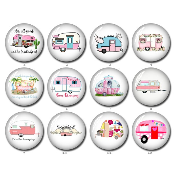 Pink Torten Caravan Cabochon,Camp Life image Glass dome,10mm 12mm 14mm 16mm 18mm 20mm 25mm 30mm 35mm 40mm photo glass Jewelry (FJ1290）