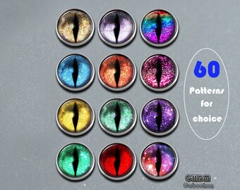 Custom Eye Snap Button -60 Patterns for choice -Eyeball snap jewelry charm,Cat Eye jewelry glass dome charm  10-40mm Jewelry Findings (FJ34）