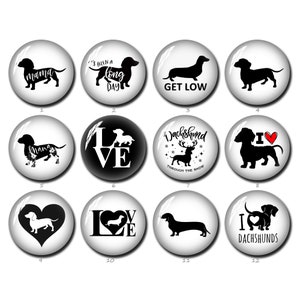 10 Stück Dackel Cabochon, Wurst Hund Bild Glaskuppel, 10mm 12mm 14mm 16mm 18mm 20mm 25mm 30mm 35mm 40mm Haustier Hund Foto Schmuck (FJ1286）