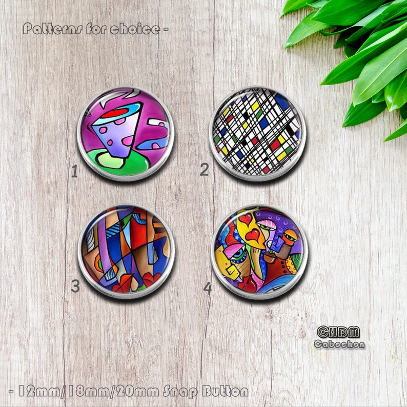 Art snap knop high definition kunst schilderij cabochon snap Etsy