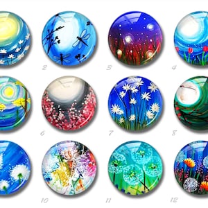 Bouton pression pissenlit - bijoux sakura 12/18/20 mm, lucioles 10 mm 12 mm 14 mm 16 mm 18 mm 20 mm 25 mm 30 mm 35 mm 40 mm dôme en verre (FJ74)