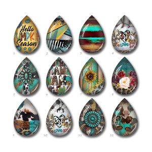 Vintage Style Teardrop Cabochon, Bild Träne Form Glaskuppel, 10 x 14 mm 13 x 18 mm 18 x 25 mm 20 x 30 mm Handmade Bild Mosaik Nuggets Perlen - FJ3411