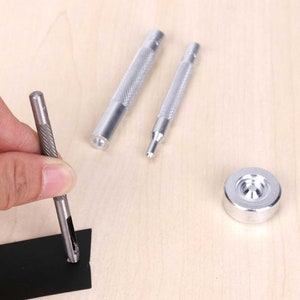 Set Druckknopf Werkzeug - 831 633 655 201 Metall Locher Popper Bolzen Knopf Basis - Leder Schnellmontage Kit Leathercraft - T01