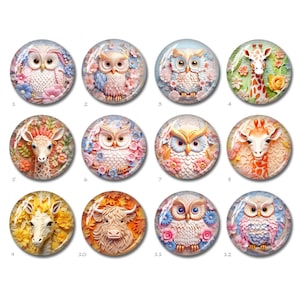 Cabochon uil, afbeelding giraffe 12 mm 14 mm 16 mm 18 mm 20 mm 25 mm 40 mm ronde afbeelding glazen koepel, 10 x 14 mm 13 x 18 mm ovale druppelvormige fotokralen (FJ3257)