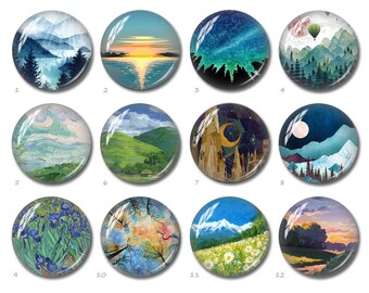 Handgemaakte cabochon, afbeelding groene woud glazen koepel, 12 mm 14 mm 16 mm 18 mm 20 mm 25 mm 40 mm fotocameo, ovale druppelvormige foto mozaïekkralen (FJ2991)