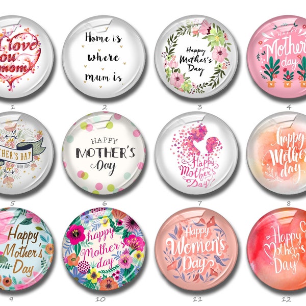 Mother day Cabochon,love mom Photo Snap Button,10mm 12mm 14mm 16mm 18mm 20mm 25mm 30mm 35mm 40mm image glass dome (FJ917）