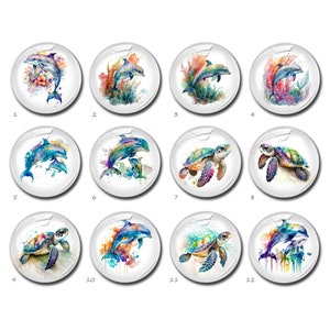 Delfin Cabochon, Schildkröte Bild Glaskuppel, Seetier Bild Cameo,10mm 12mm 14mm 16mm 18mm 20mm 25mm 30mm 35mm 40mm Glas Charms (FJ4189)