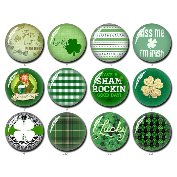 St Patrick cabochon,Green Clover Shamrock image glass dome 10mm 12mm 14mm 16mm 18mm 20mm 25mm 30mm 35mm 40mm DIY Photo Jewelry (FJ1497）