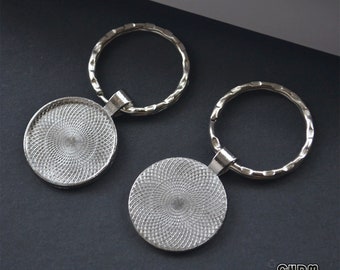 25mm Schlüsselanhänger Rohlinge Basis,1 in Schlüsselring Bezel Cups,1" Runde Foto Cabochon Schlüsselanhänger Rohlinge,DIY Bild Schmuck Zubehör (ACC06)