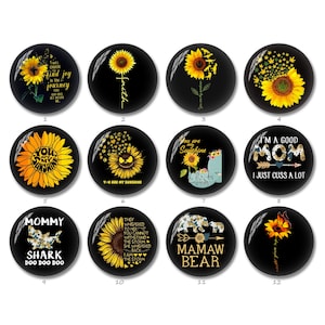 Cabochão de girassol, cúpula de vidro com imagem de tubarão mamãe feita à mão 10 mm 12 mm 14 mm 16 mm 18 mm 20 mm 25 mm 30 mm 35 mm 40 mm Joias fotográficas (FJ1675）