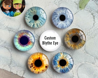 Customize Blythe Doll Eye Cabochons,  14mm Thin Doll Eyeball image Glass dome, Eye Iris  for Blythe Doll Making