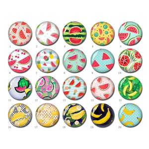 10 piezas de cabujón de sandía de 10 mm y 12 mm, cúpula de cristal con forma de plátano y fruta de verano, 14 mm, 16 mm, 18 mm, 20 mm, 25 mm, 30 mm, 35 mm y 40 mm, joyería fotográfica redonda con forma de pera (FJ1626)