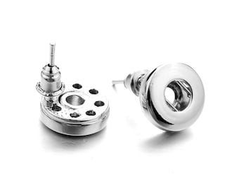 Orecchini a bottone con bottone a pressione da 12 mm, orecchini a bottone fai da te per gioielli con bottone a pressione in zenzero da 12 mm, accessorio per orecchini a bottone con bottone a pressione stile Noosa -SBB25