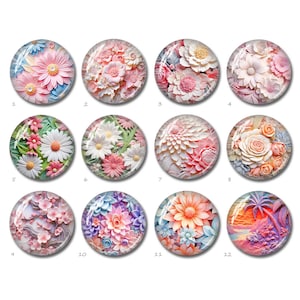 Gänseblümchen Cabochon, Blumenbild 12mm 14mm 16mm 18mm 20mm 25mm 40mm Runde Glaskuppel,10x14mm 13x18mm Oval Teardrop Florale Bildperlen(FJ3258)