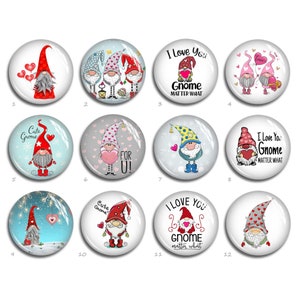 San Valentino Gnome Cabochon, amore immagine rotonda / ovale / cupola di vetro a goccia, 10mm 12mm 25mm 40mm 10x14mm 13x18mm 20x30mm perline fotografiche (FJ2430)