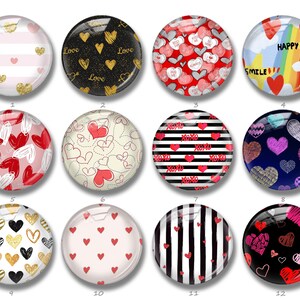 Liebe Herz Cabochon,Valentinstag Liebe Snap Button Anhänger,10mm 12mm 14mm 16mm 18mm 20mm 25mm 30mm 35mm 40mm Bild Glaskuppel (FJ832）