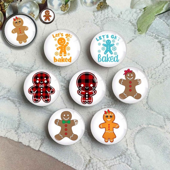 Christmas Buttons: Gingerbread Man 16mm Christmas Buttons: Gingerbread Man 16mm