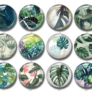 Cabochon tropical, plantes fougères Monstera, 10 mm 12 mm 14 mm 16 mm 18 mm 20 mm 25 mm 30 mm 35 mm 40 mm dôme en verre (FJ869）