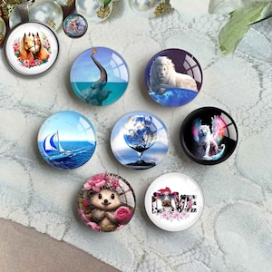 Cabochon di animali, immagine di cavallo, cupola di vetro, cammeo di vetro con immagine di leone, ciondoli in vetro da 10 mm, 12 mm, 14 mm, 16 mm, 18 mm, 20 mm, 25 mm, 30 mm, 35 mm, 40 mm (FJ4437)