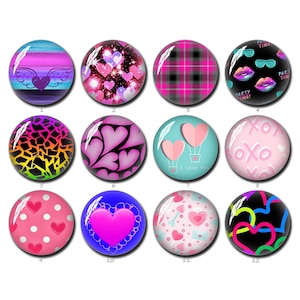 Cabochon coeur d'amour, image XOXO Saint-Valentin, dôme en verre bricolage, 10 mm 12 mm 14 mm 16 mm 18 mm 20 mm 25 mm 30 mm 35 mm 40 mm Cabochon illustré (FJ1474)