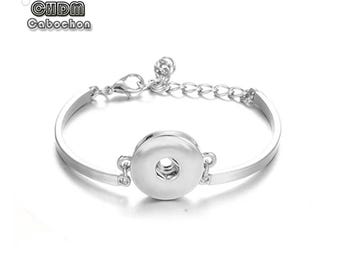 Pulseira de botão de pressão, pulseira faça você mesmo para joias de botão de pressão de gengibre de 18 mm, estilo Noosa, acessório de pulseira ajustável - atacado - (SBB01)